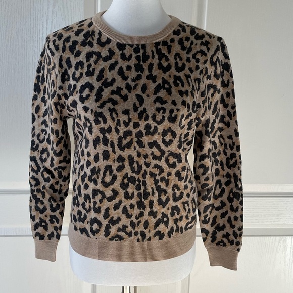 J Crew Merino Leopard Sweater - Picture 3 of 6